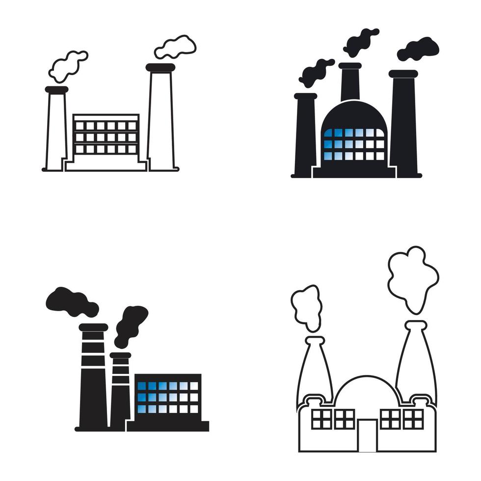 FACTORY BUILDING ICONS VECTOR