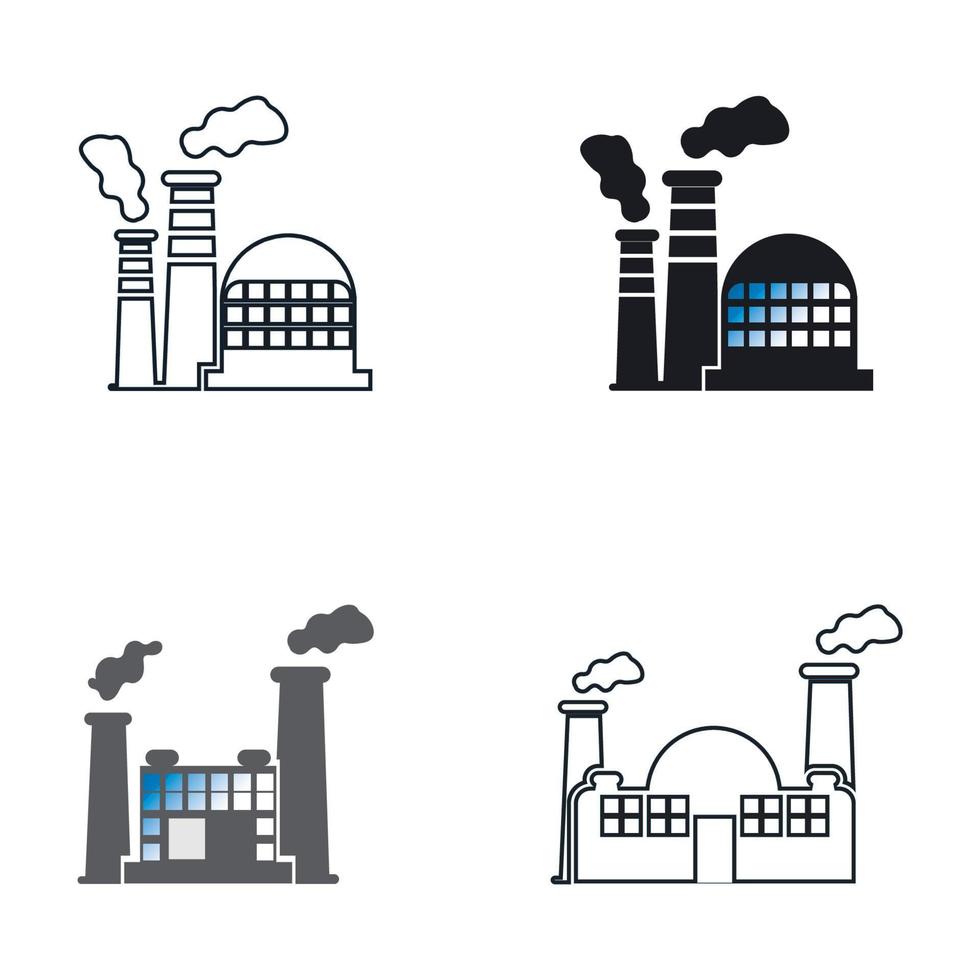 FACTORY BUILDING ICONS VECTOR