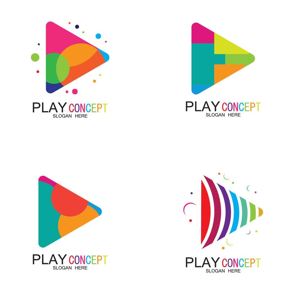 Play logo design concept vector Icon Symbol