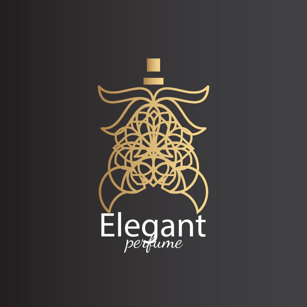 logotipo de perfume, logotipo único y lujoso. se puede utilizar para logotipos temáticos de lujo vector