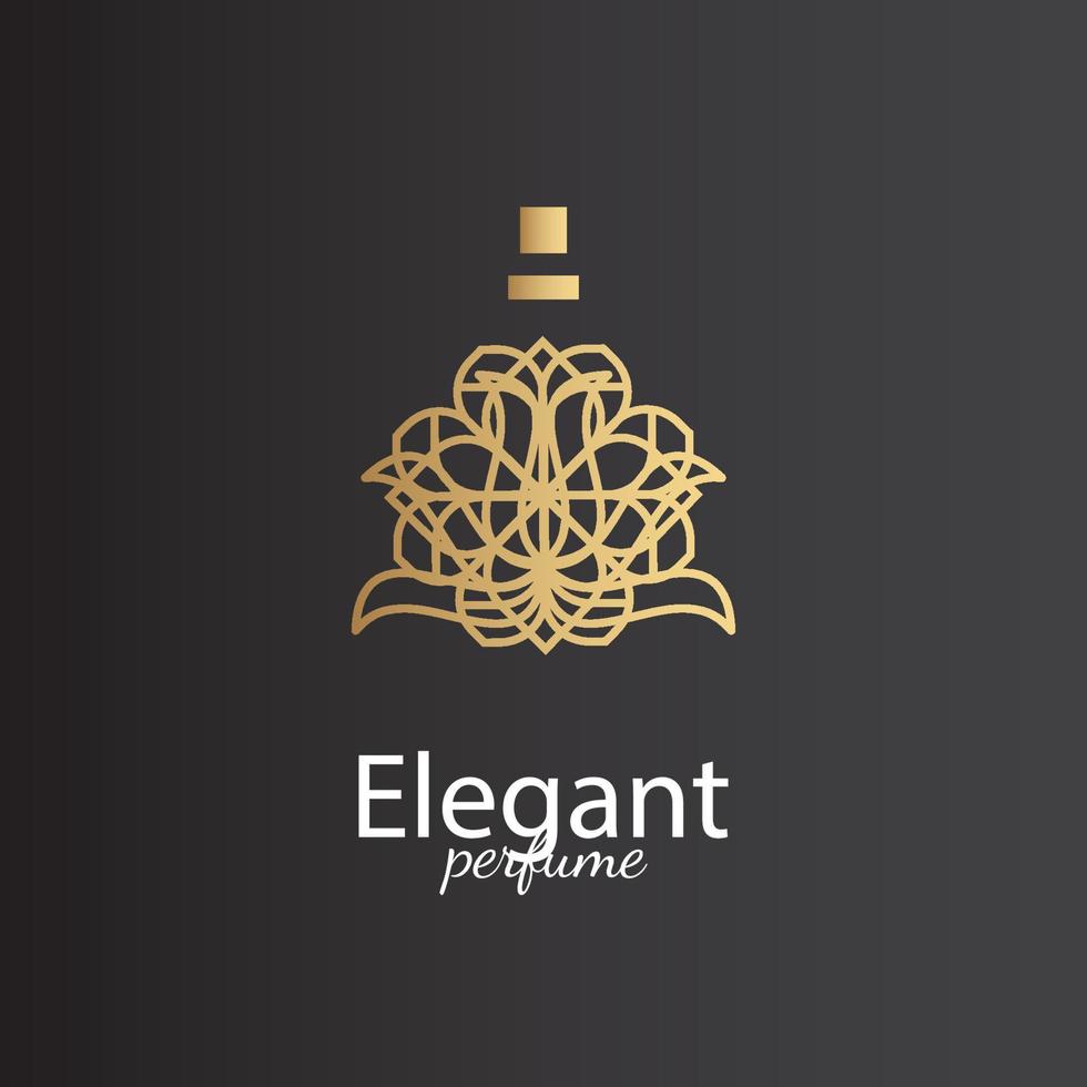 logotipo de perfume, logotipo único y lujoso. se puede utilizar para logotipos temáticos de lujo vector