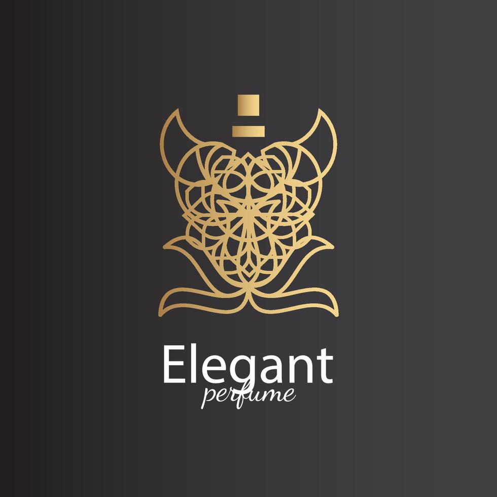 logotipo de perfume, logotipo único y lujoso. se puede utilizar para logotipos temáticos de lujo vector