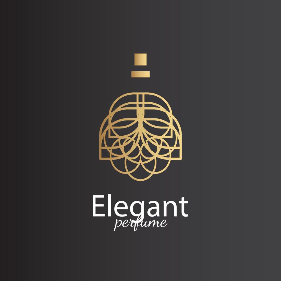 perfume logo, unique and luxurious logo. can be used for luxury themed logos vector
