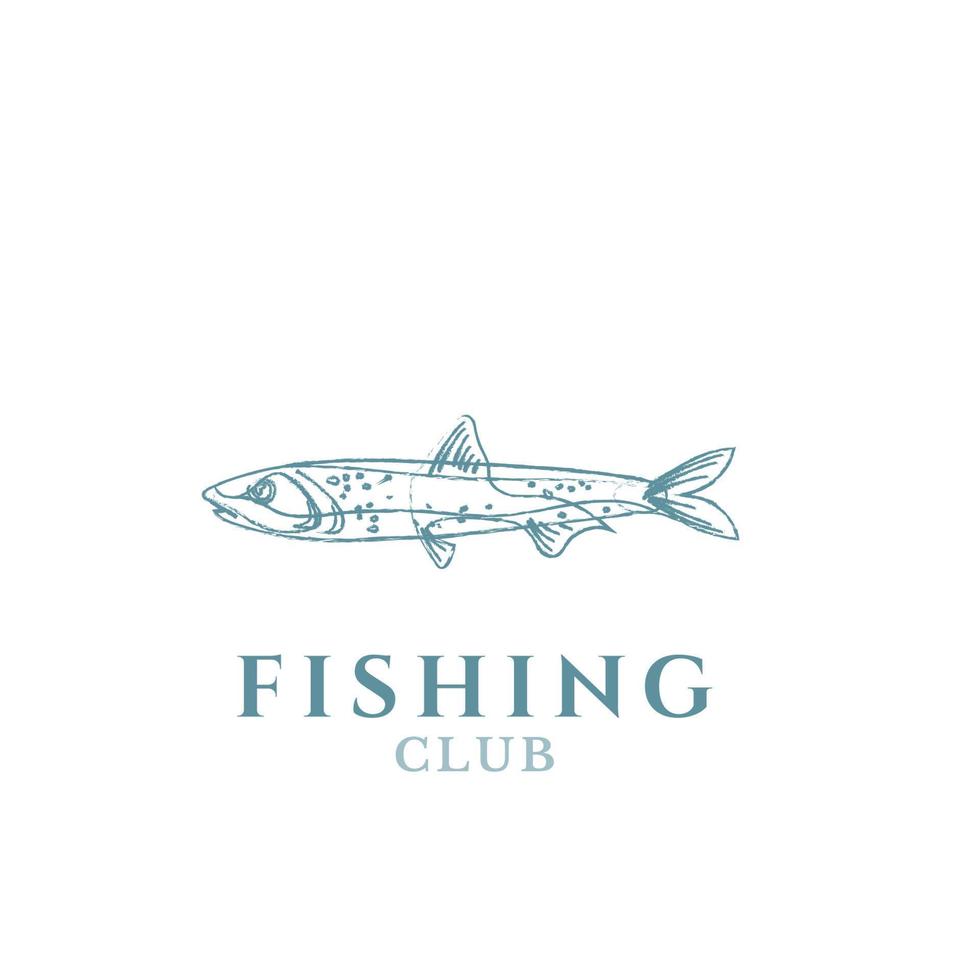 Fishing logo design template illustration . Sport fishing Logo vector