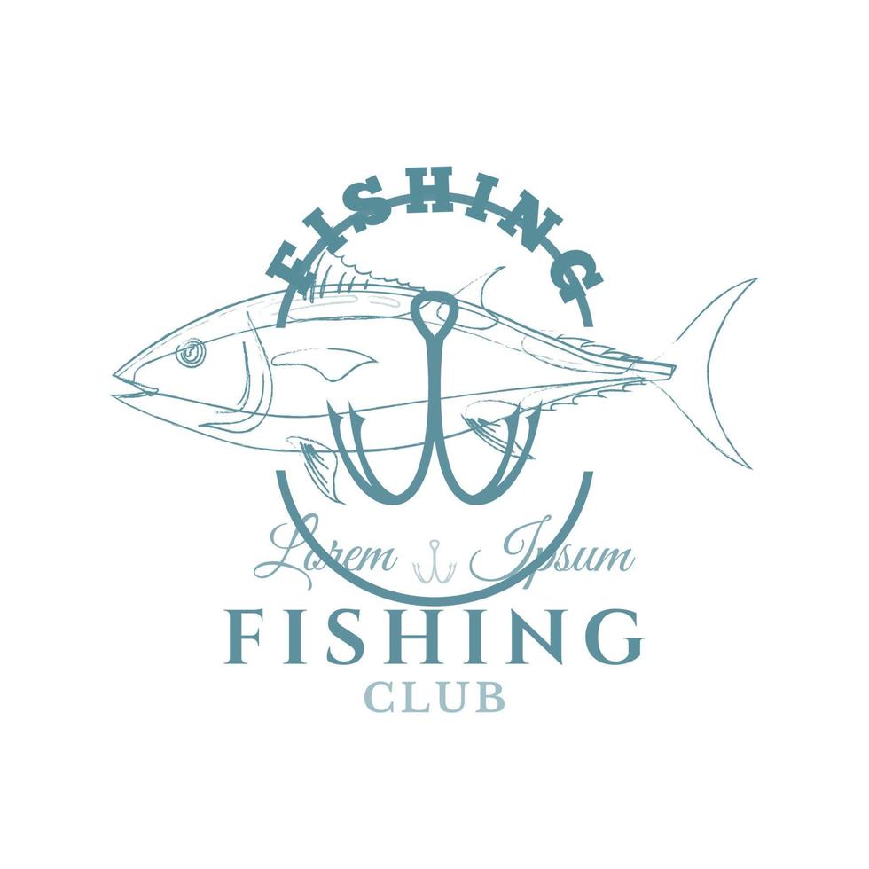 Fishing logo design template illustration . Sport fishing Logo vector