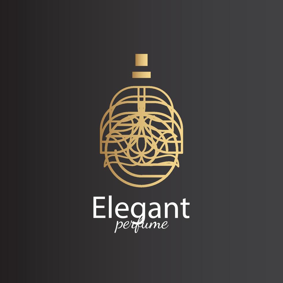 perfume logo, unique and luxurious logo. can be used for luxury themed logos vector