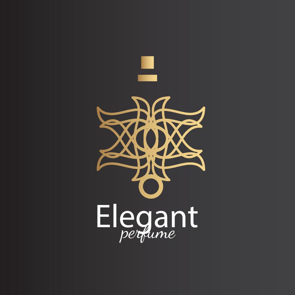 logotipo de perfume, logotipo único y lujoso. se puede utilizar para logotipos temáticos de lujo vector