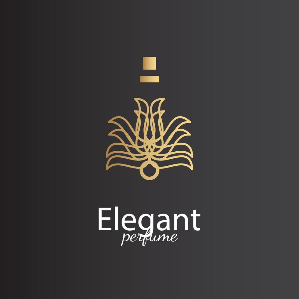 logotipo de perfume, logotipo único y lujoso. se puede utilizar para logotipos temáticos de lujo vector