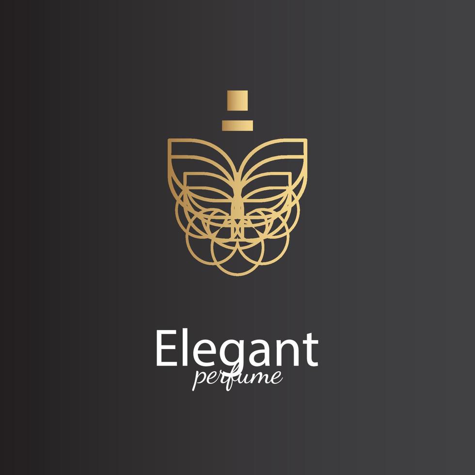 logotipo de perfume, logotipo único y lujoso. se puede utilizar para logotipos temáticos de lujo vector