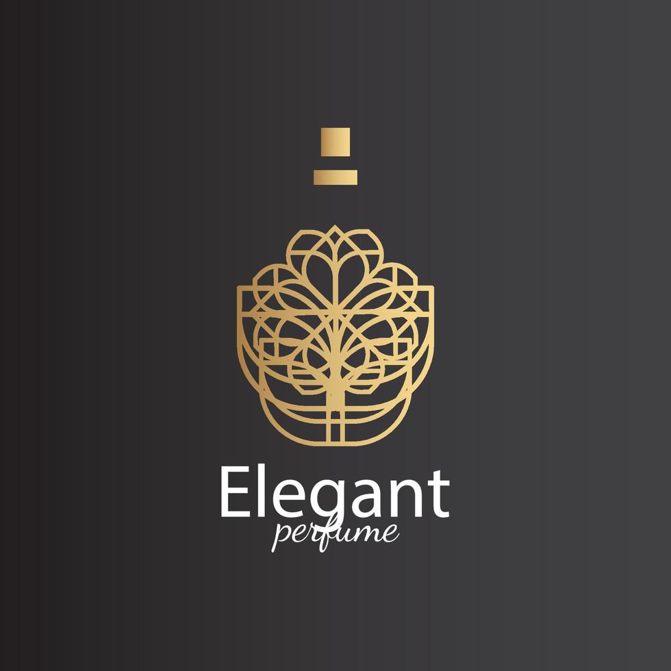 logotipo de perfume, logotipo único y lujoso. se puede utilizar para logotipos temáticos de lujo vector