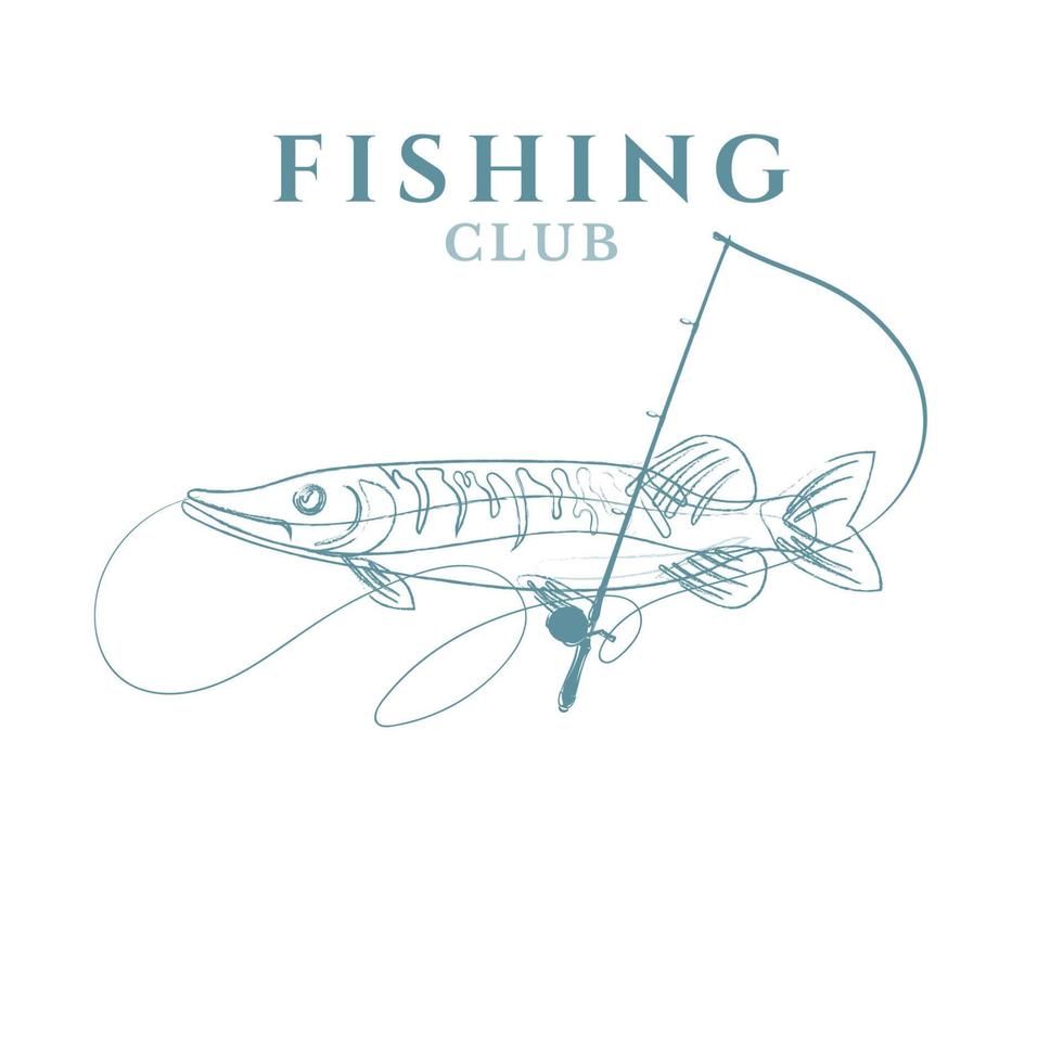 Set of vintage fishing emblems, labels, badges, logos. Layered, separate text, isolated on a white background vector