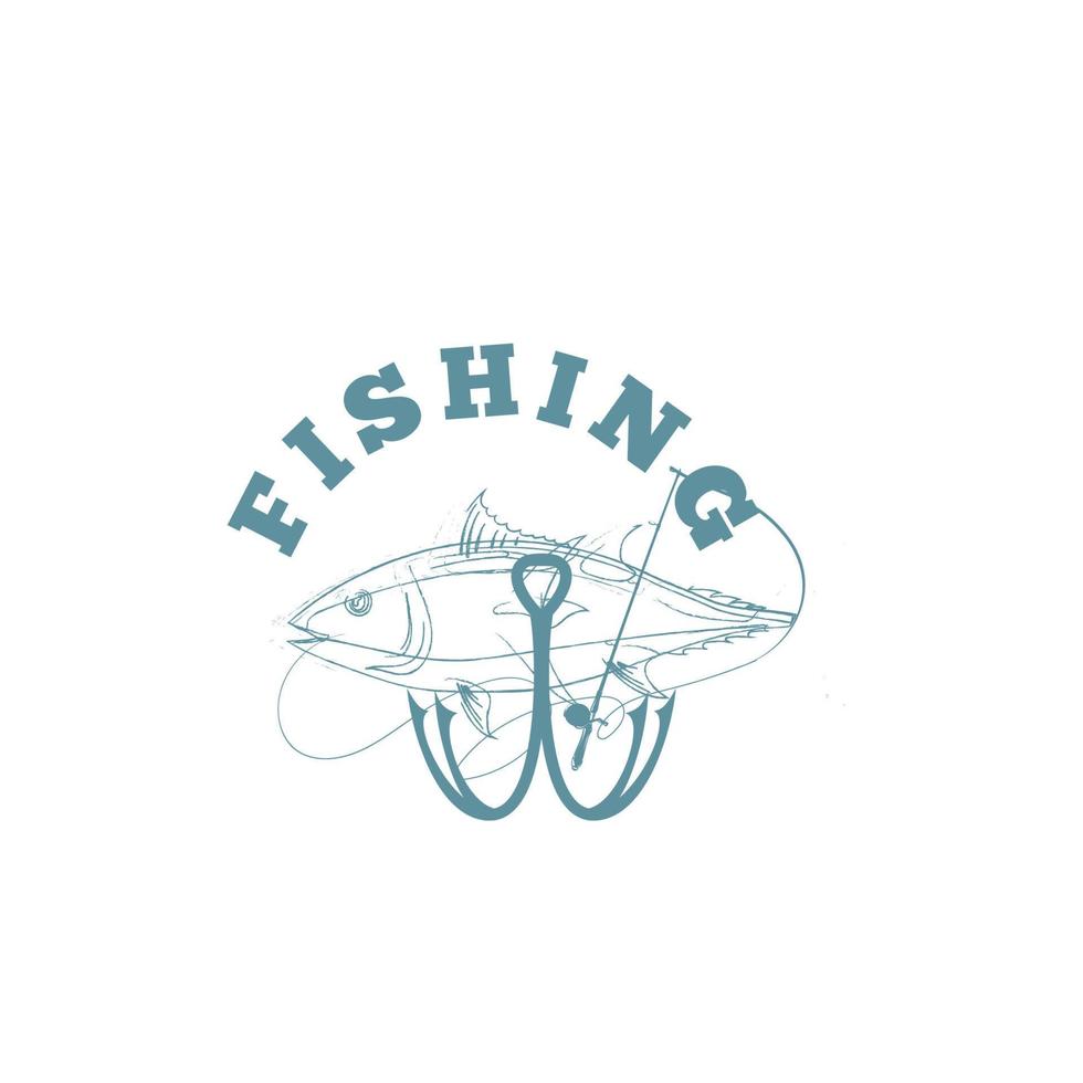 Set of vintage fishing emblems, labels, badges, logos. Layered, separate text, isolated on a white background vector