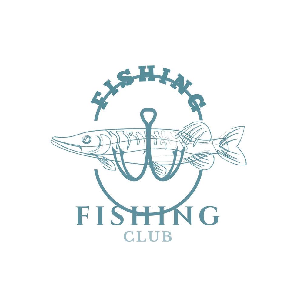 Ilustración de plantilla de diseño de logotipo de pesca. logotipo de pesca deportiva vector