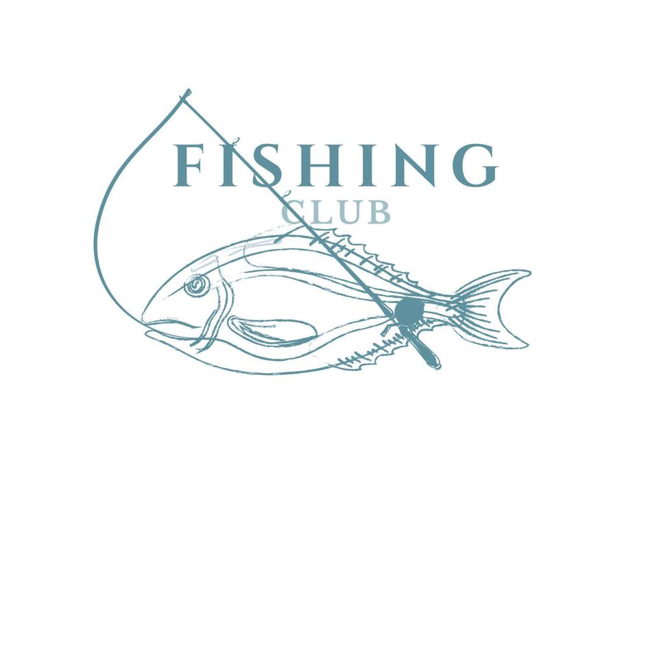 Set of vintage fishing emblems, labels, badges, logos. Layered, separate text, isolated on a white background vector