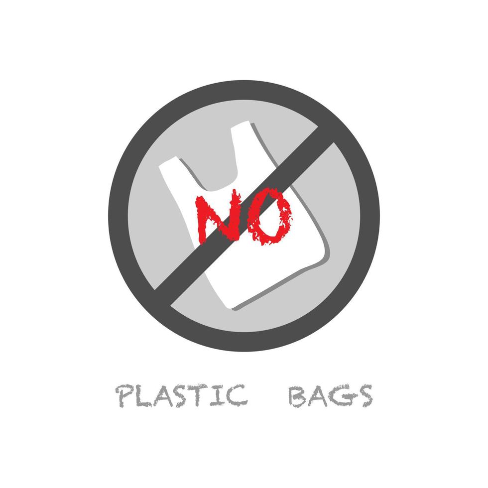 no use plastic bag banner icon vector