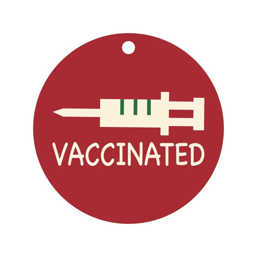 The syringe vaccinated ornament sign. vector