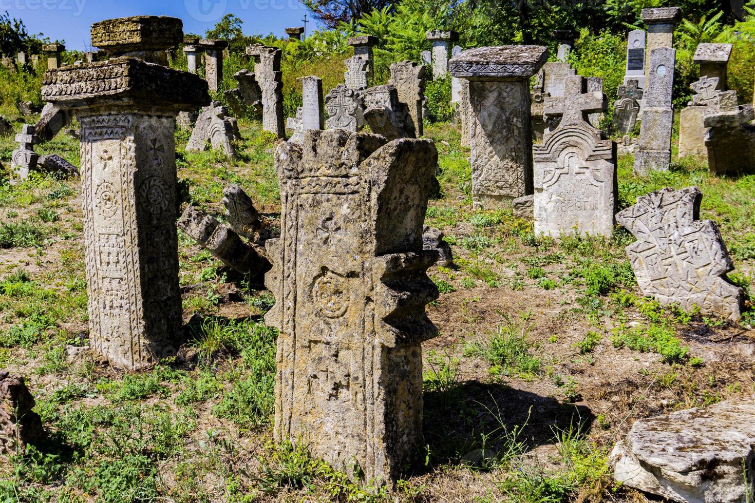 Ancient Rajac cemetary near Rajac village in Serbia photo