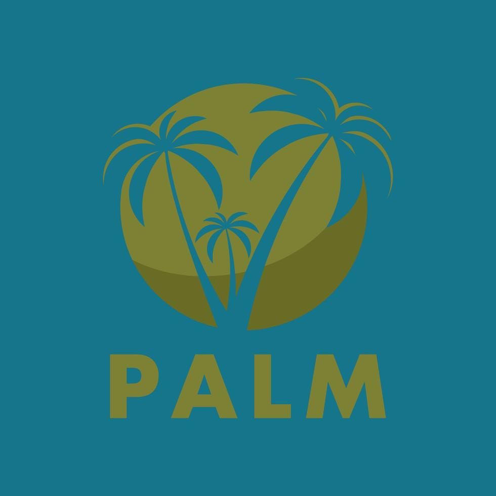 Palm tree summer logo template vector