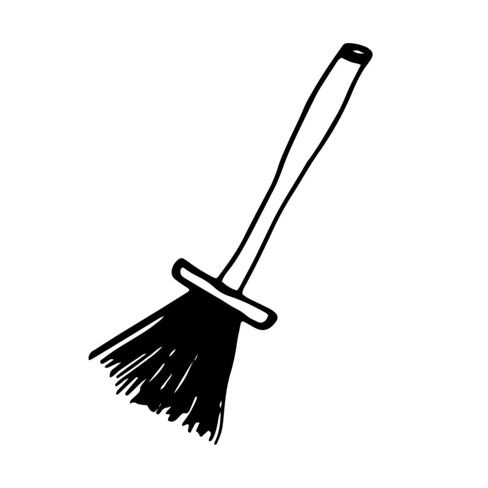 Hand drawn doodle broom icon. vector