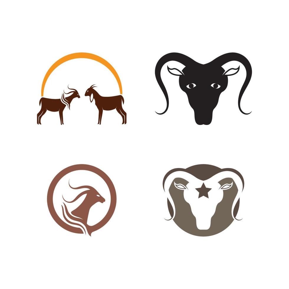 icono de vector de plantilla de logotipo de cabra