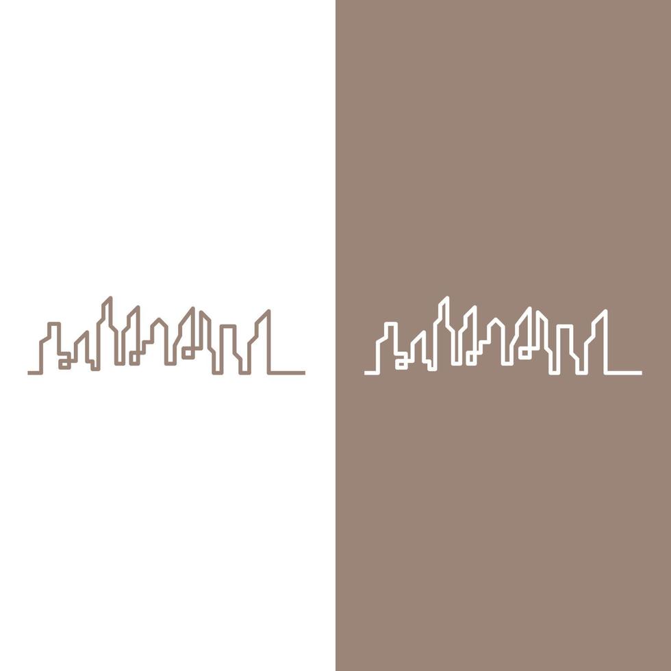 Modern City skyline illustration in flat design vector