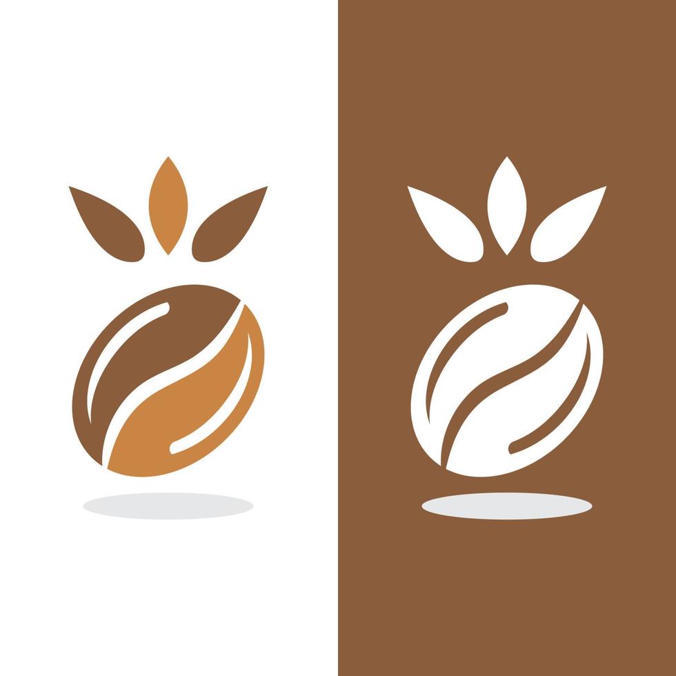 plantilla de vector de icono de grano de café