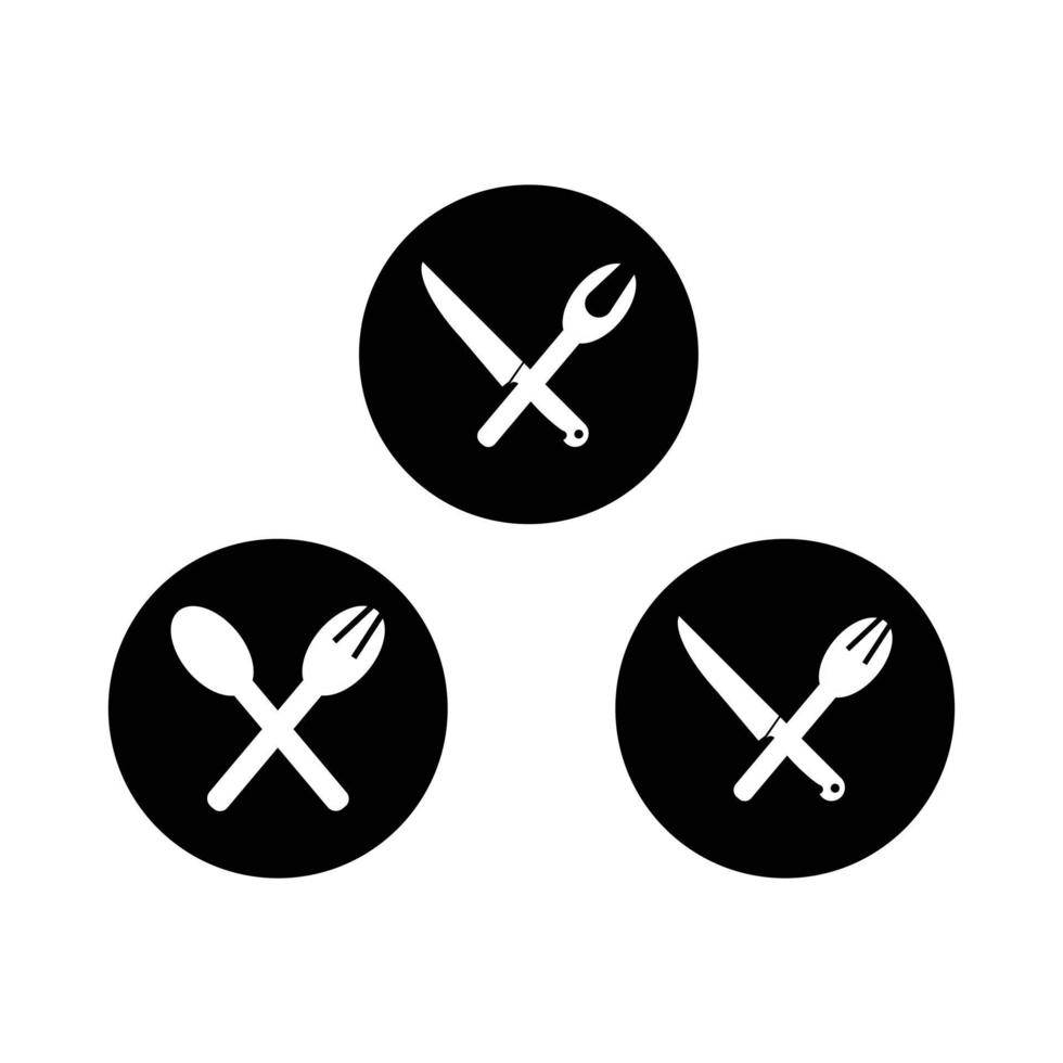 cuchara, tenedor, cuchillo, herramientas de barbacoa, símbolo de cocina, silueta de restaurante vector