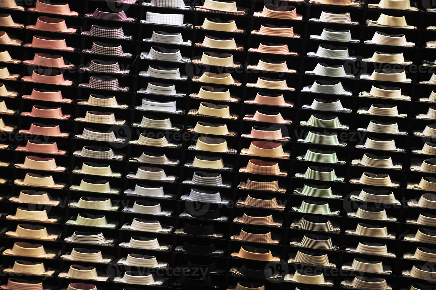 Ties on the shelf of a shop photo