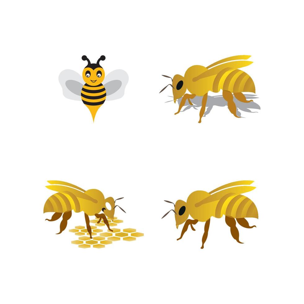 abeja logo vector icono ilustración