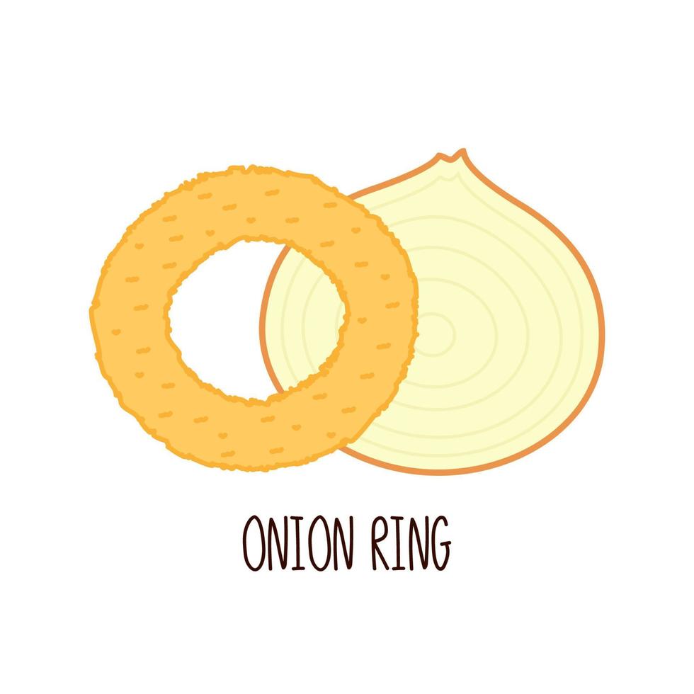 Fried onion rings tasty snacks. onion ring vector. Fried onion rings on white background. vector
