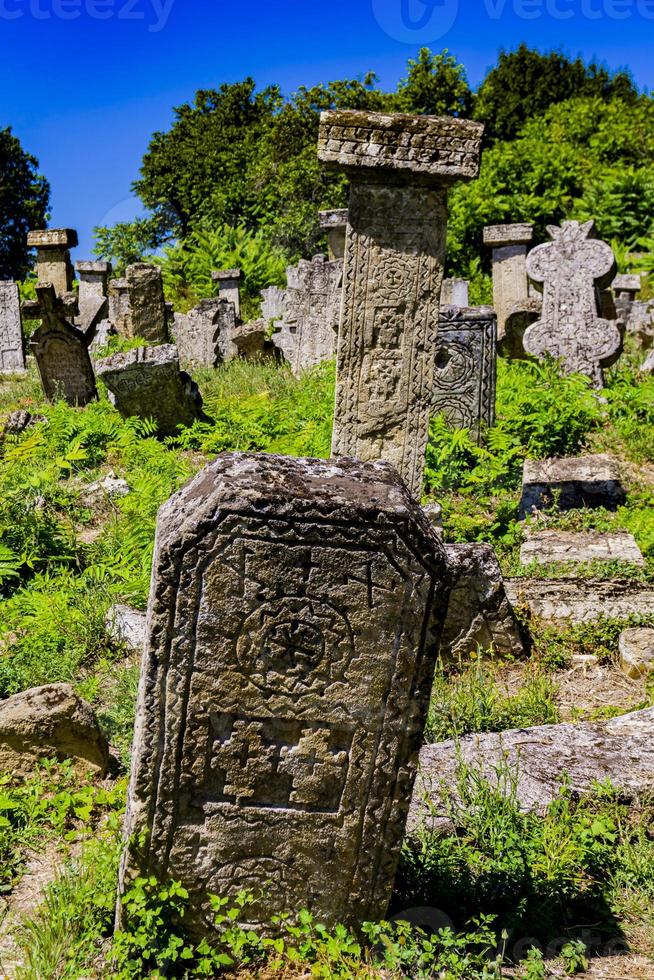 Ancient Rajac cemetary near Rajac village in Serbia photo