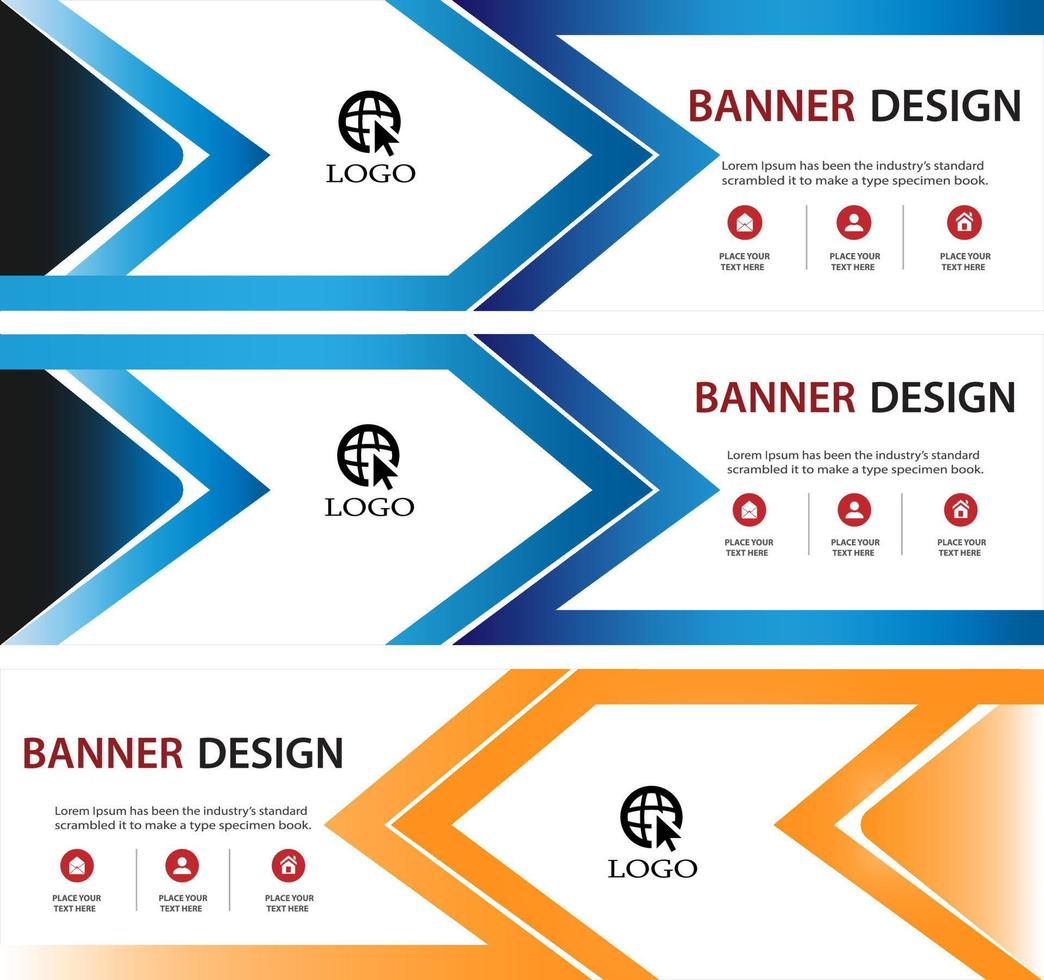 plantilla de banner de negocios corporativos plantilla de diseño de banner de negocios de publicidad horizontal conjunto de diseño plano para diseño, negocios, educación, publicidad. vector