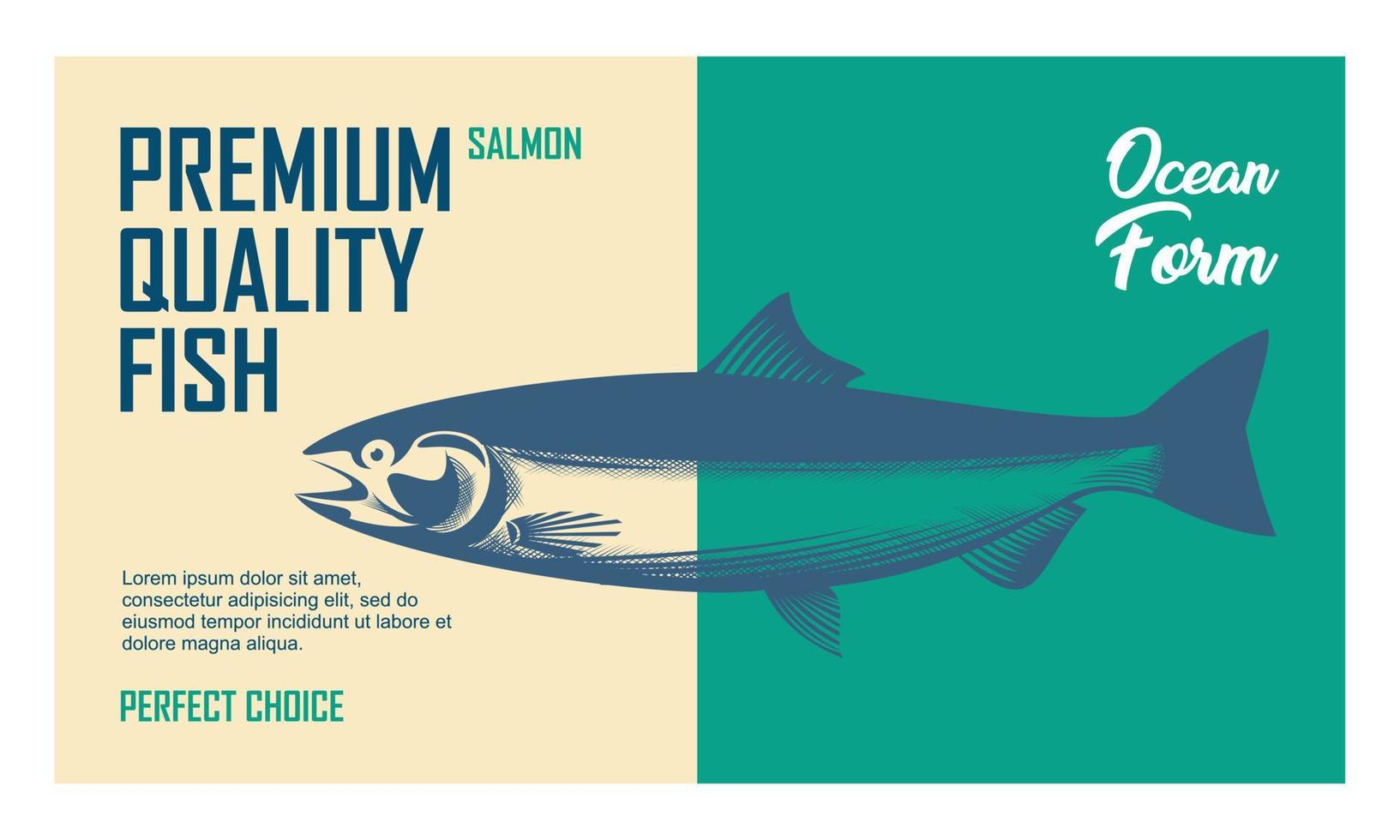 Label Design for Salmon Fish Products vector