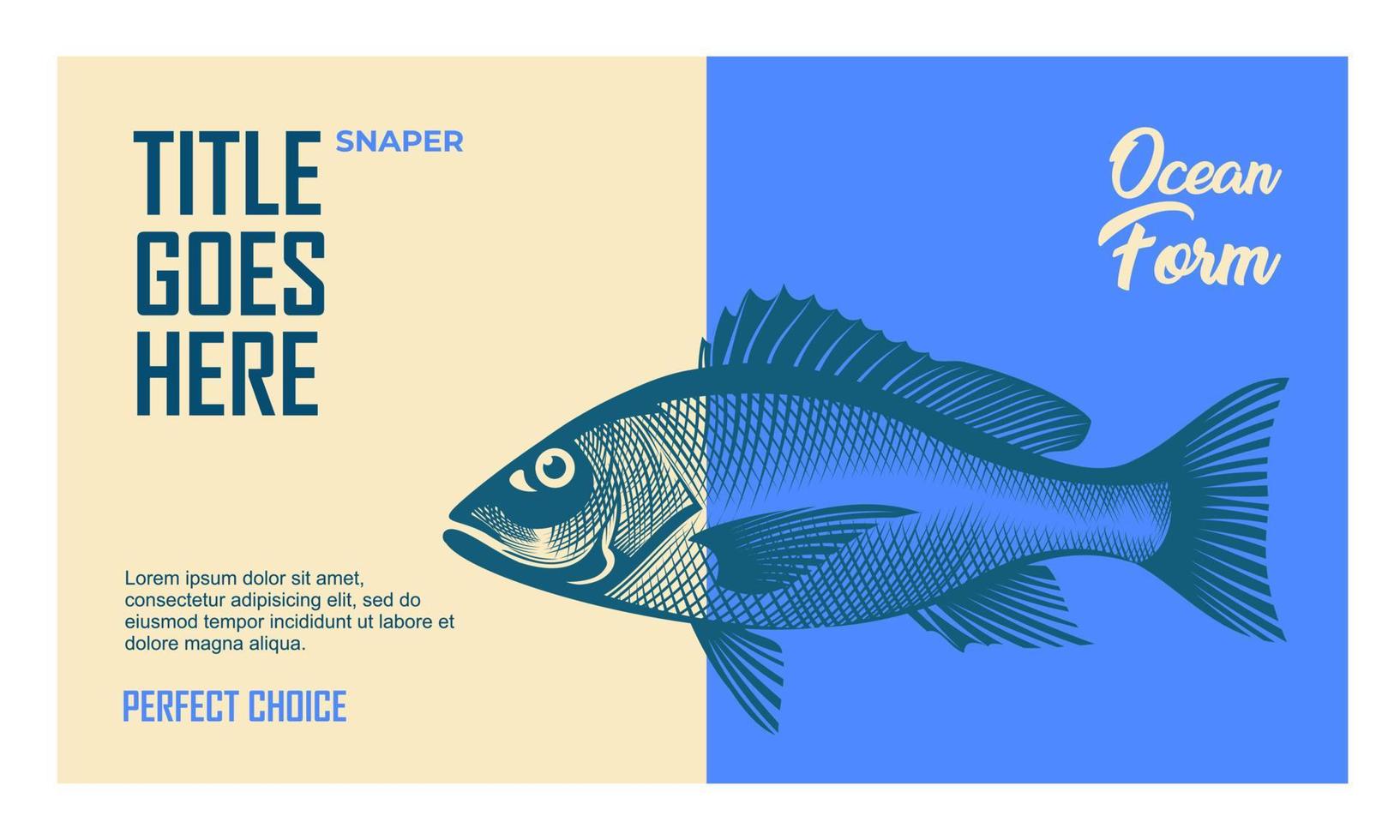Fish Product Label Design vector