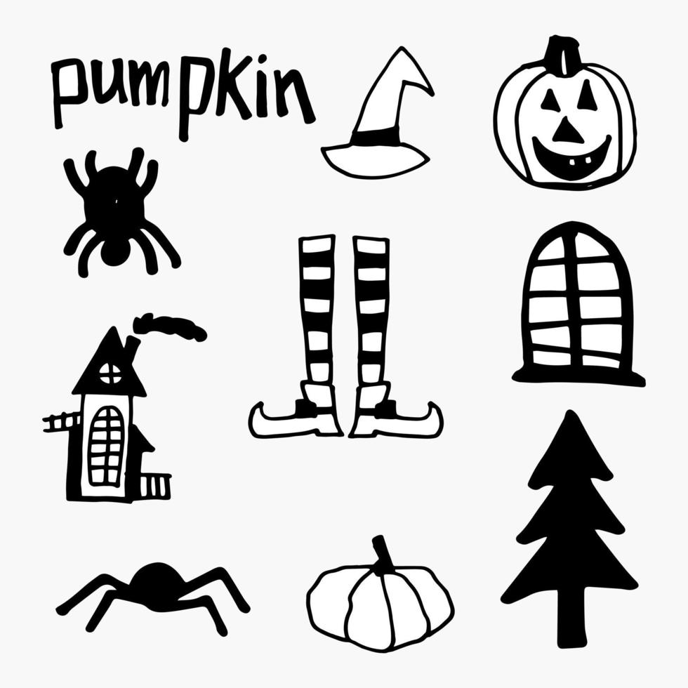 Vector set of muzzles funny Halloween for kids. Holiday fun and performance.