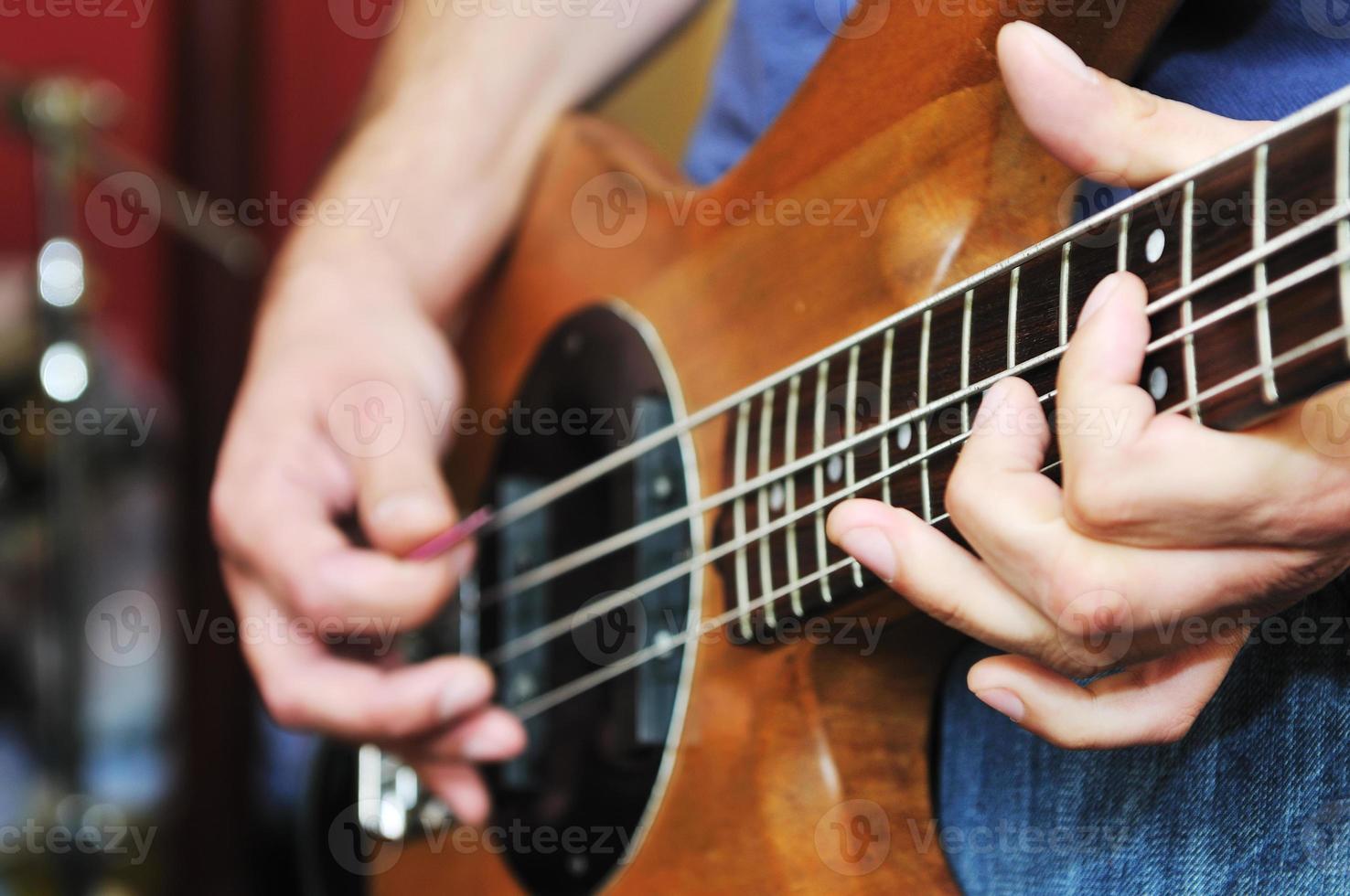 music band have training in garage photo