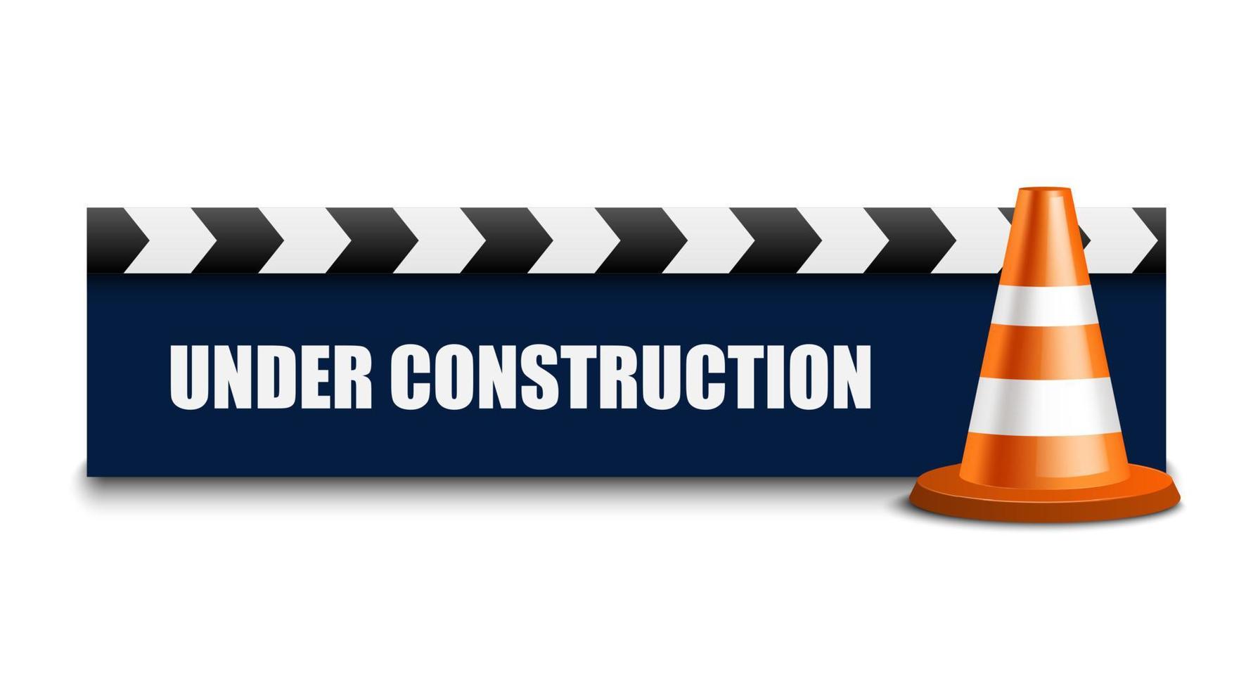 Under construction sign on white background, vector illustration