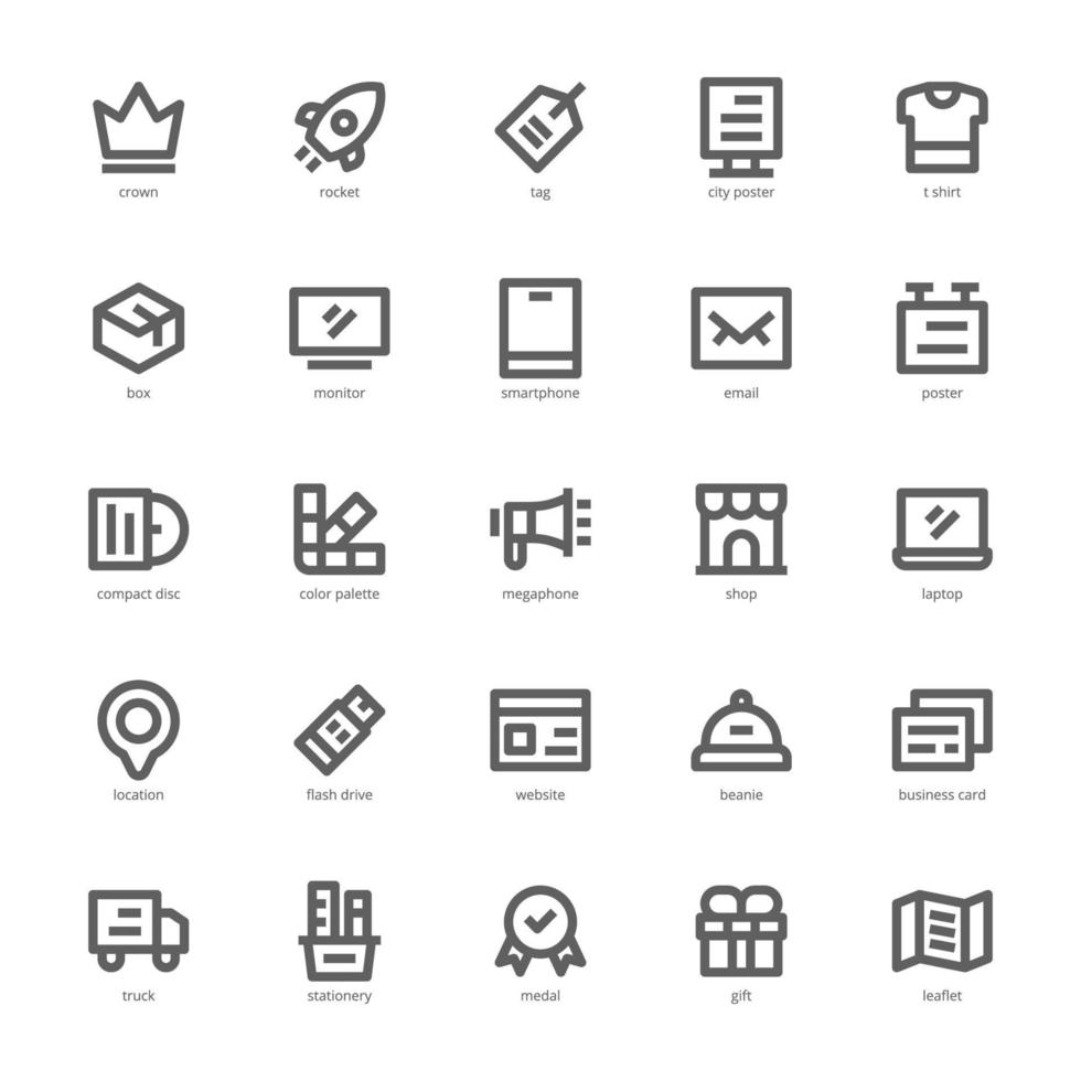 Brand Identity icon pack for your website design, logo, app, UI. Brand Identity icon outline design. Vector graphics illustration and editable stroke.