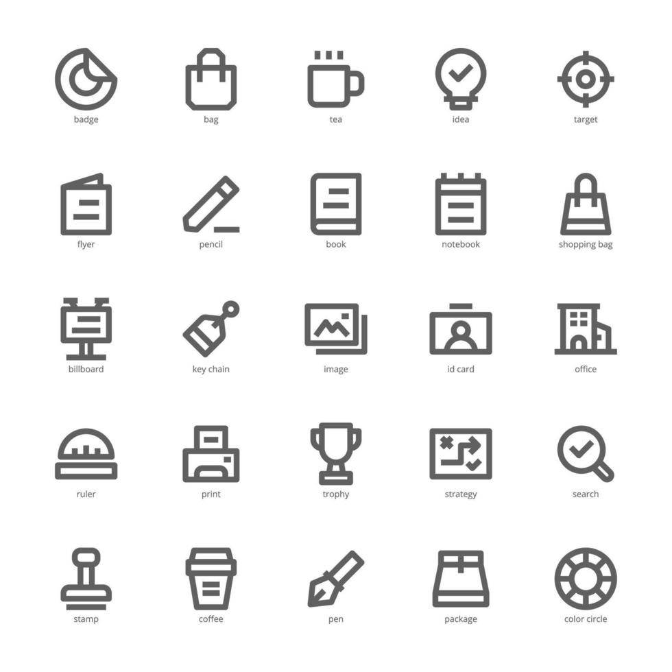 Brand Identity icon pack for your website design, logo, app, UI. Brand Identity icon outline design. Vector graphics illustration and editable stroke.