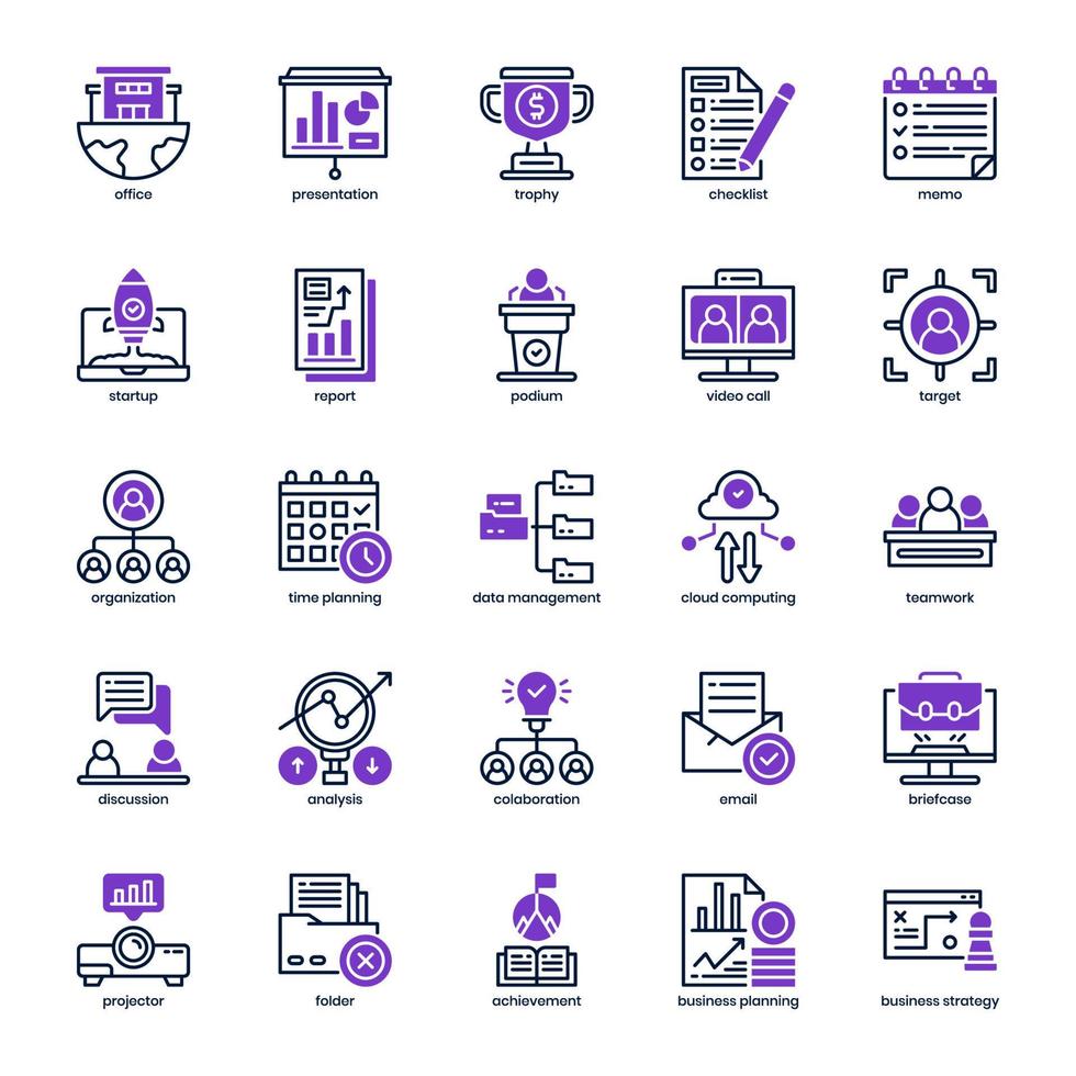 paquete de iconos de planificación empresarial para el diseño de su sitio web, logotipo, aplicación, ui. línea de mezcla de icono de planificación empresarial y diseño sólido. ilustración de gráficos vectoriales y trazo editable. vector