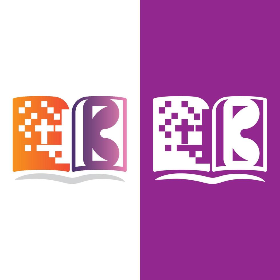 Digital book logo icon technology vector