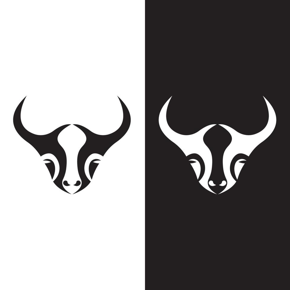 icono de vector de logotipo de cabeza de toro