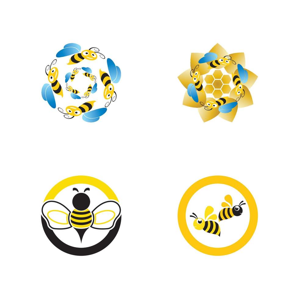 Bee logo vector icon illustration