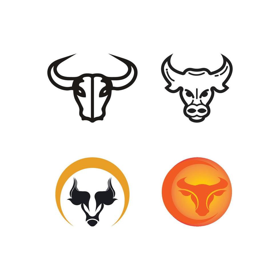 icono de vector de logotipo de cabeza de toro