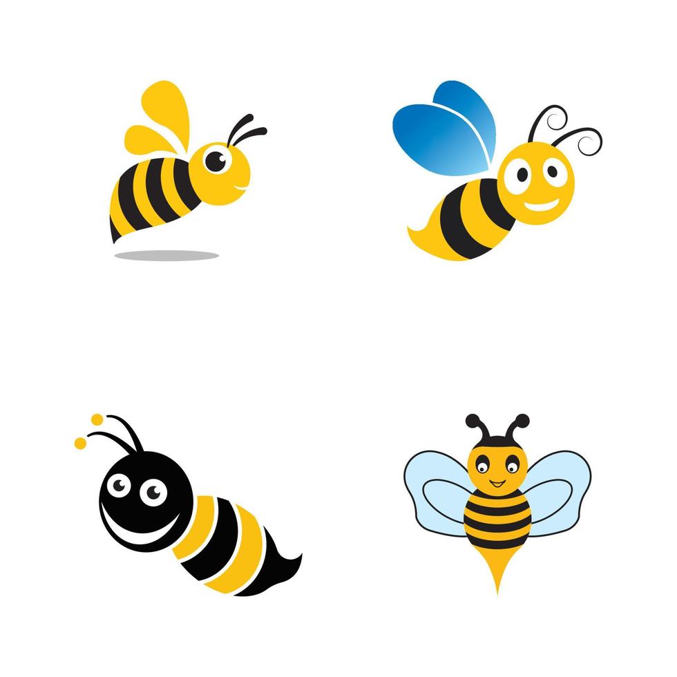 abeja logo vector icono ilustración