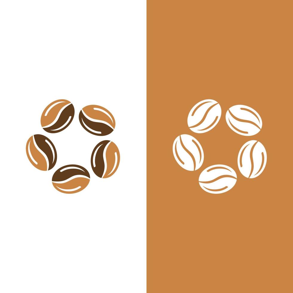 plantilla de vector de icono de grano de café