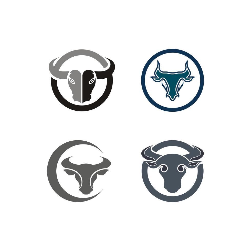 icono de vector de logotipo de cabeza de toro