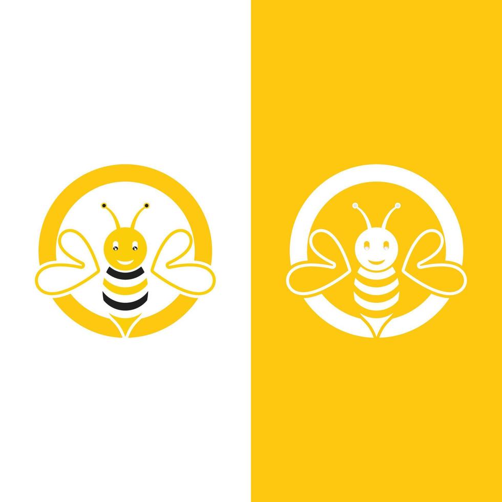 abeja logo vector icono ilustración