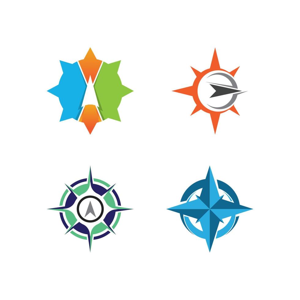 icono de vector de plantilla de logotipo de brújula