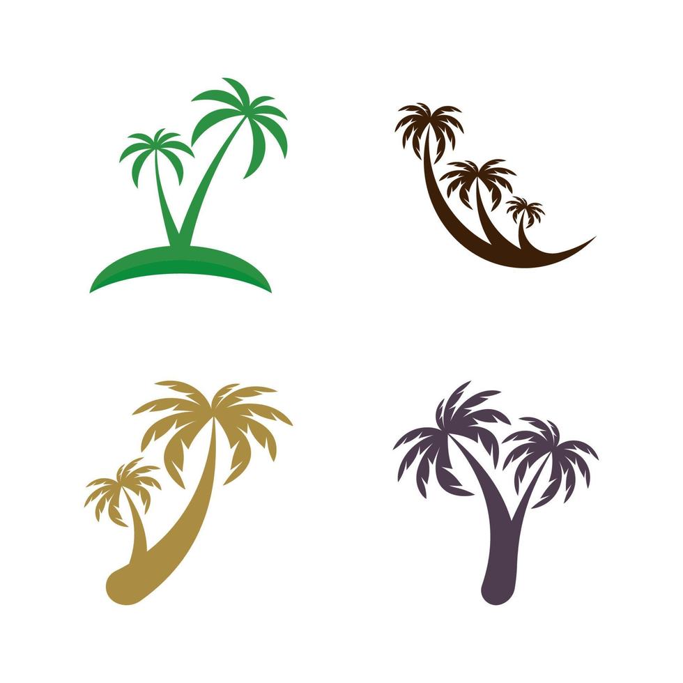 Palm tree summer logo template vector